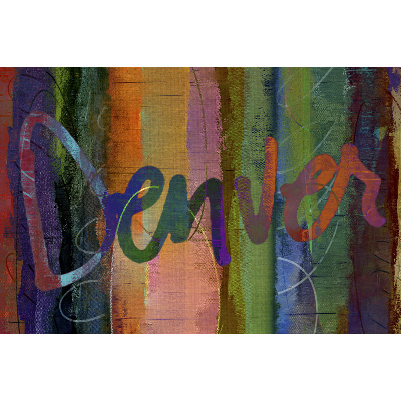 Abstract Denver - Painting, 61 cm H x 91 cm W, Black Floater Framed