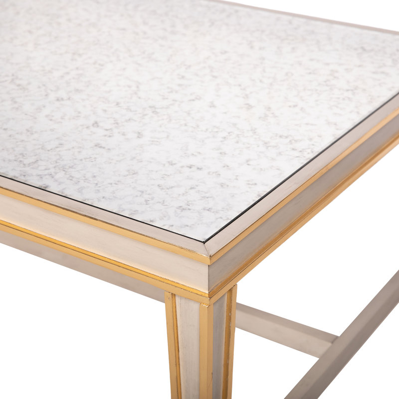 Lilly 4 Legs Square Coffee Table, Antique Gray, 18.5" H x 42.25" L x 42.25" W