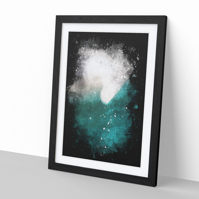 Beach and Ocean in Fenfushi Maldives Paint Splash - Picture Frame Graphic Art, 90cm H x 65cm W x 2cm D, Black