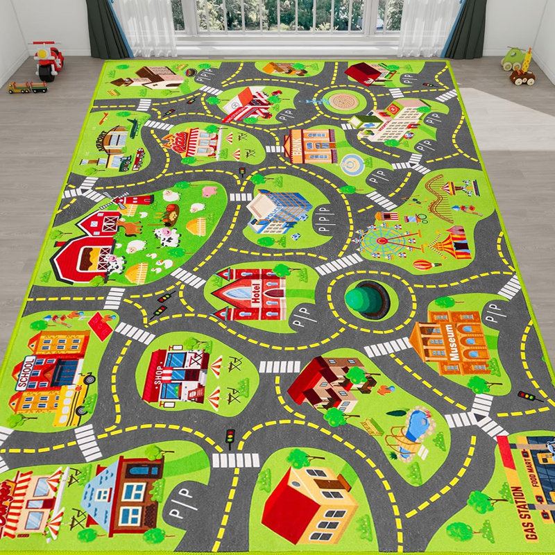Tapis de jeu voiture, Rectangle 2 pi 11 po x 4 pi 11 po