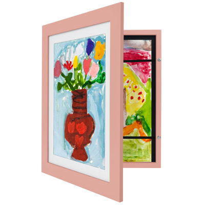 Mickaylah Frame for Kids Art 10x12.5 inches with 8.5x11 inches Mat - Wood with Glass