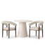 Ensemble de table de salle à manger 35 "à piédestal rond avec fauteuils capitonnés