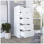 Commode Kamran, cinq tiroirs Narrows, finition blanche-1736384633
