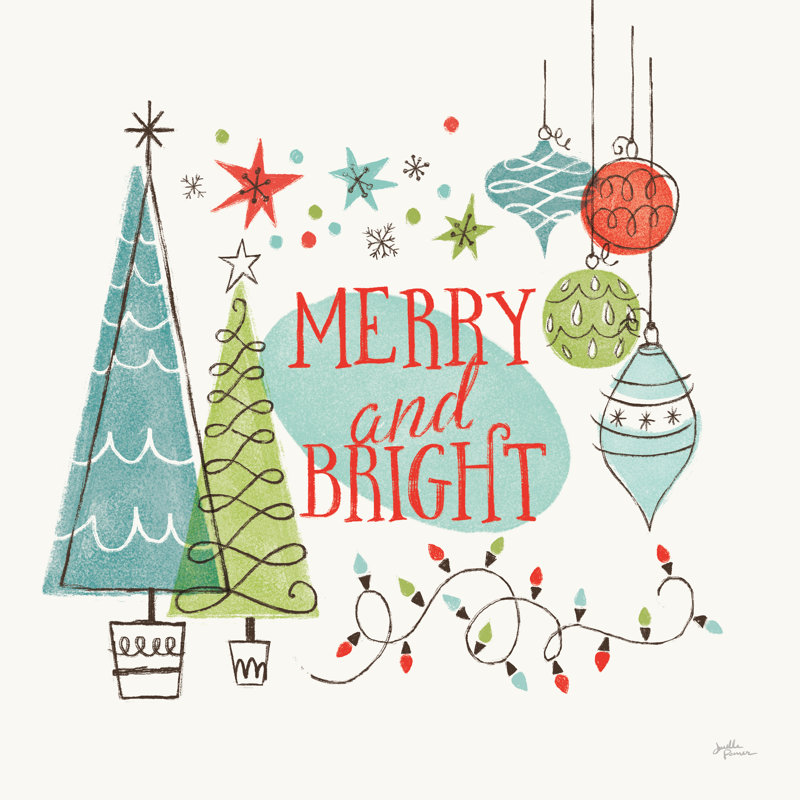 Retro Christmas II - Wrapped Canvas Print, 91cm H x 91cm W x 3.8cm D