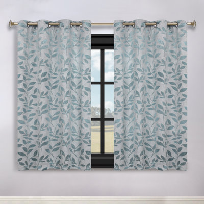 Finklea 100% Polyester Floral Room Darkening Grommet Curtain Panels