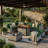 10-Piece Outdoor Patio Conversation Set With 55,000 BTU Propane Fire Pit Table, Wicker Sectional Sofa, 2 Ottomans & Coffee Table-125547778-125547772