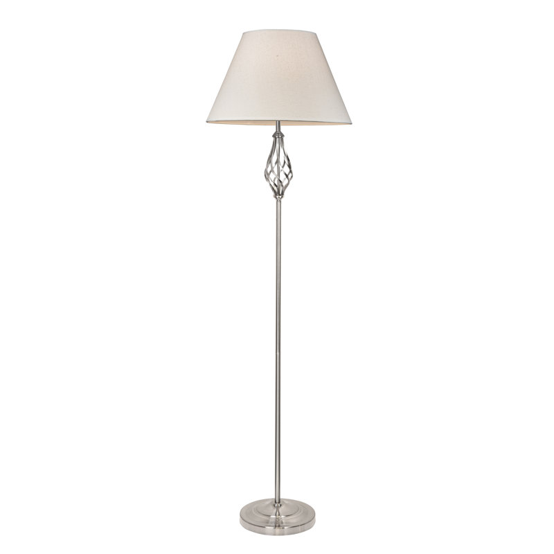 Bratton 155cm Traditional Twist Floor Lamp, Silver