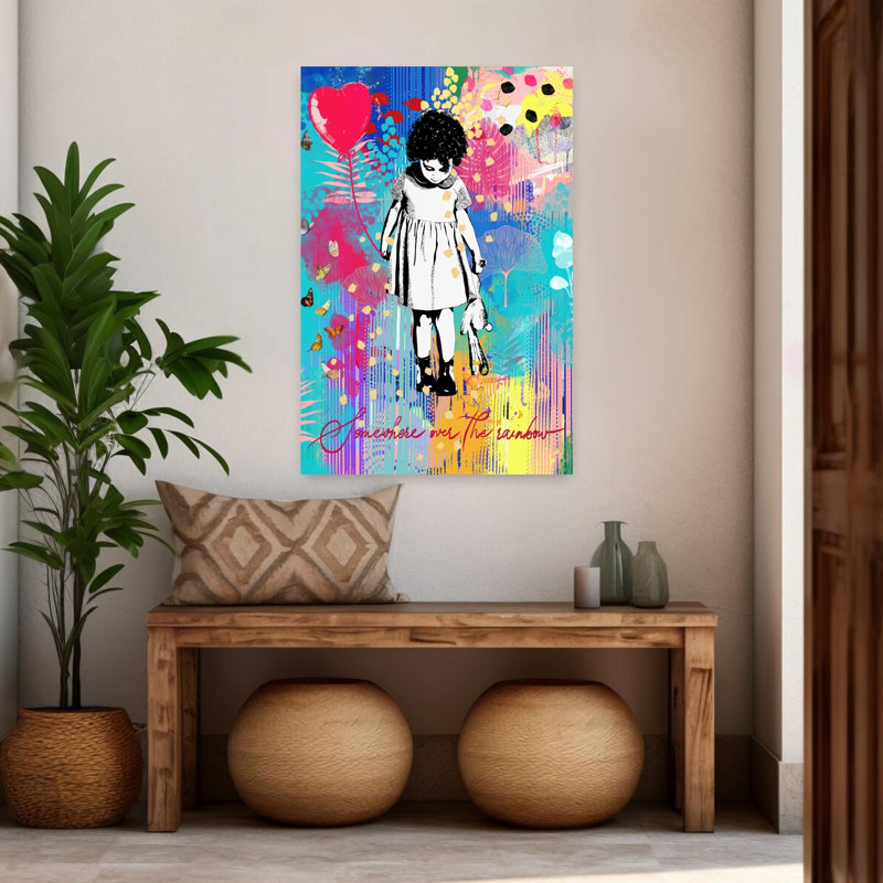 Art contemporain contemporain contemporain coloré, H 48 po x l 32 po