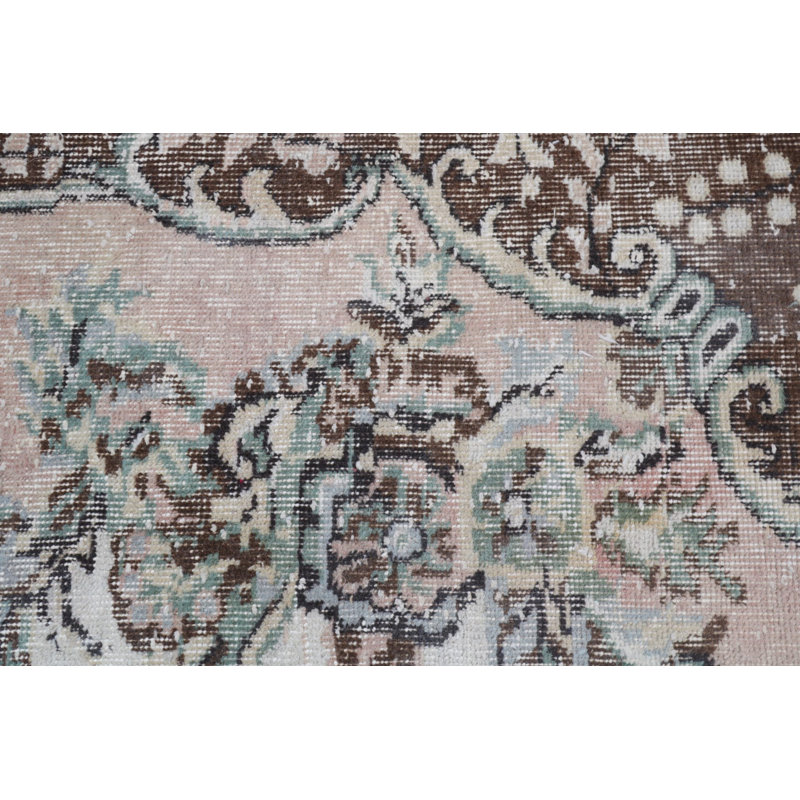 Enchanting Handmade Vintage Turkish Rug with Rustic Floral Pattern for a Warm Home Welcome