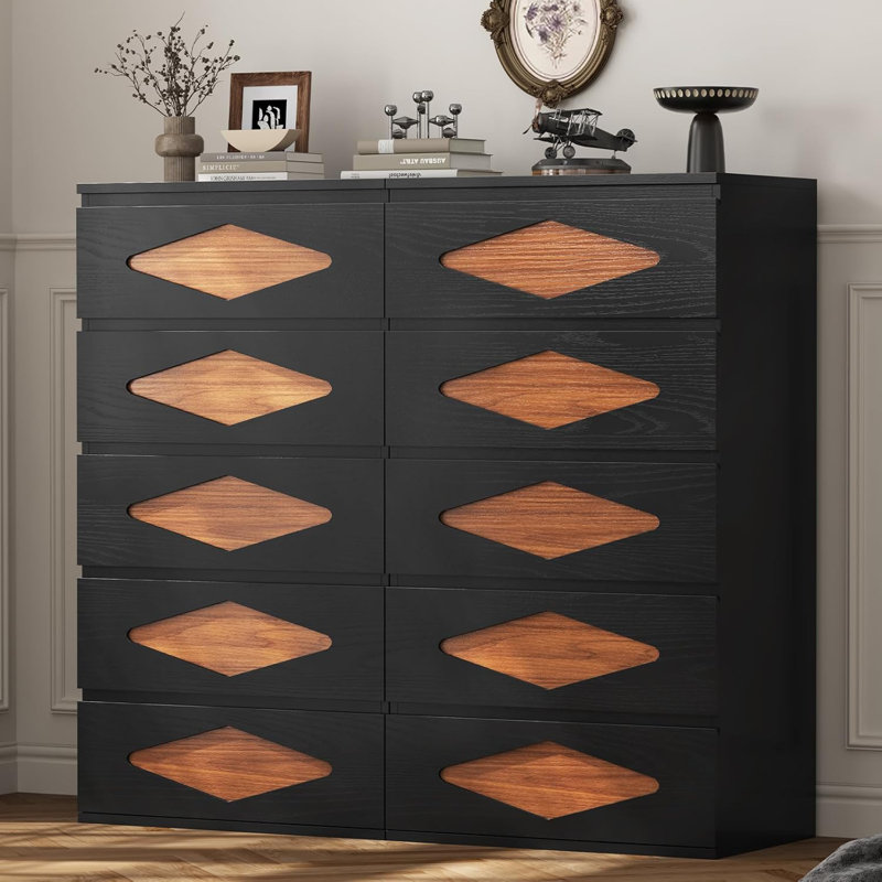 5 Drawers Dresser For Bedroom, Vintage Dresser