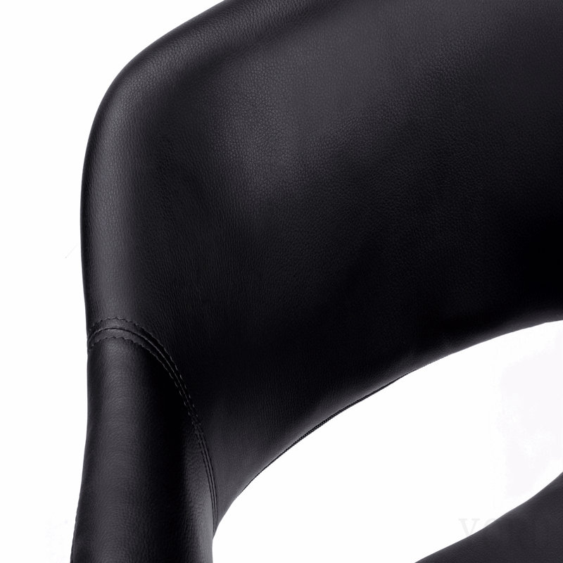 Chaise de bureau, hauteur réglable, pivotante, ergonomique, accoudoirs, bureau d'ordinateur, bureau, aspect cuir noir, métal chromé, contemporain, moderne