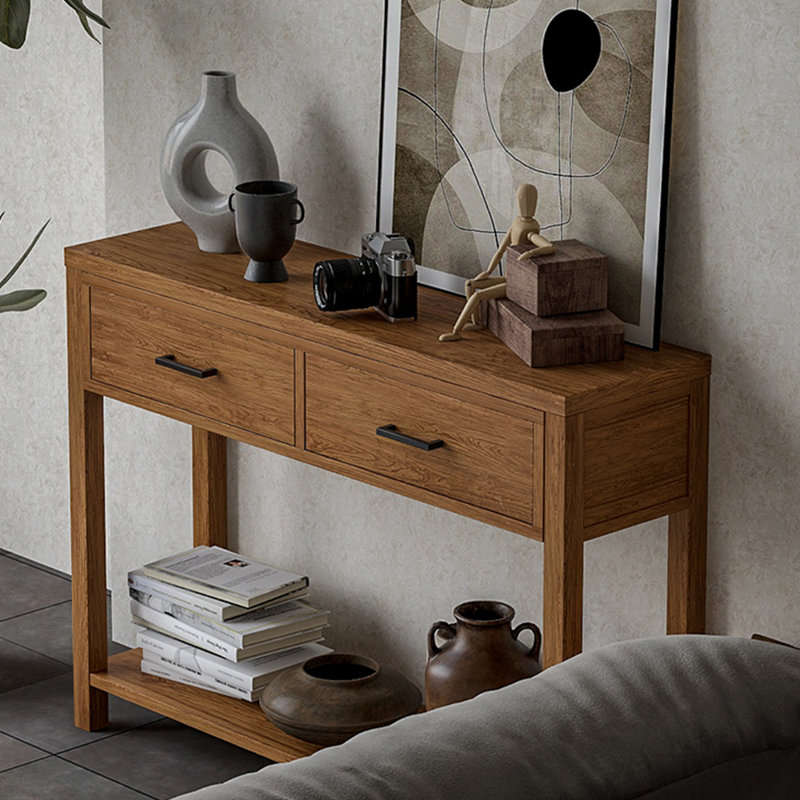Simple retro rectangular console table, Brown