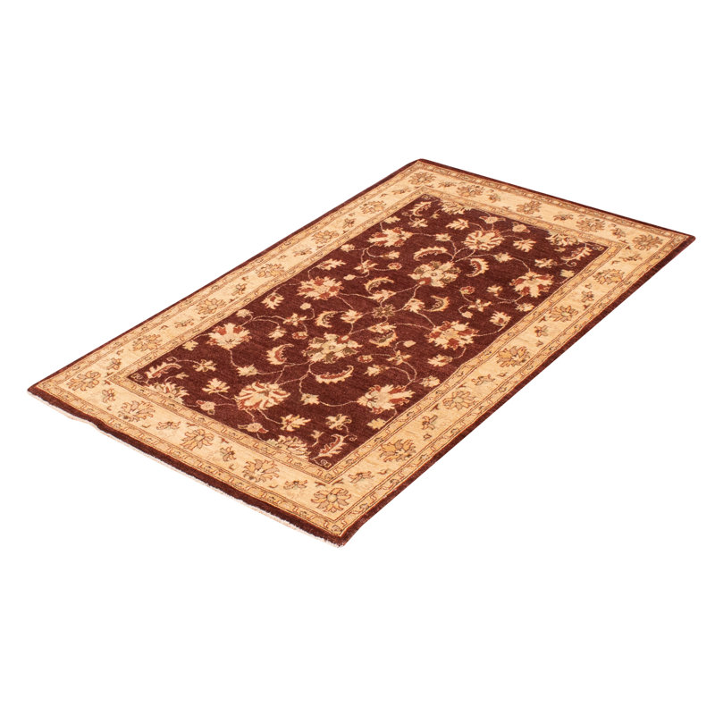 Tapis brun foncé Peshawar Oushak 3 pi 11 po x 6 pi 1 po