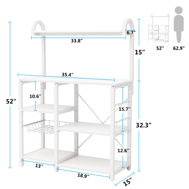 Étagère de boulanger standard 35,4 po Keidrick, Blanc