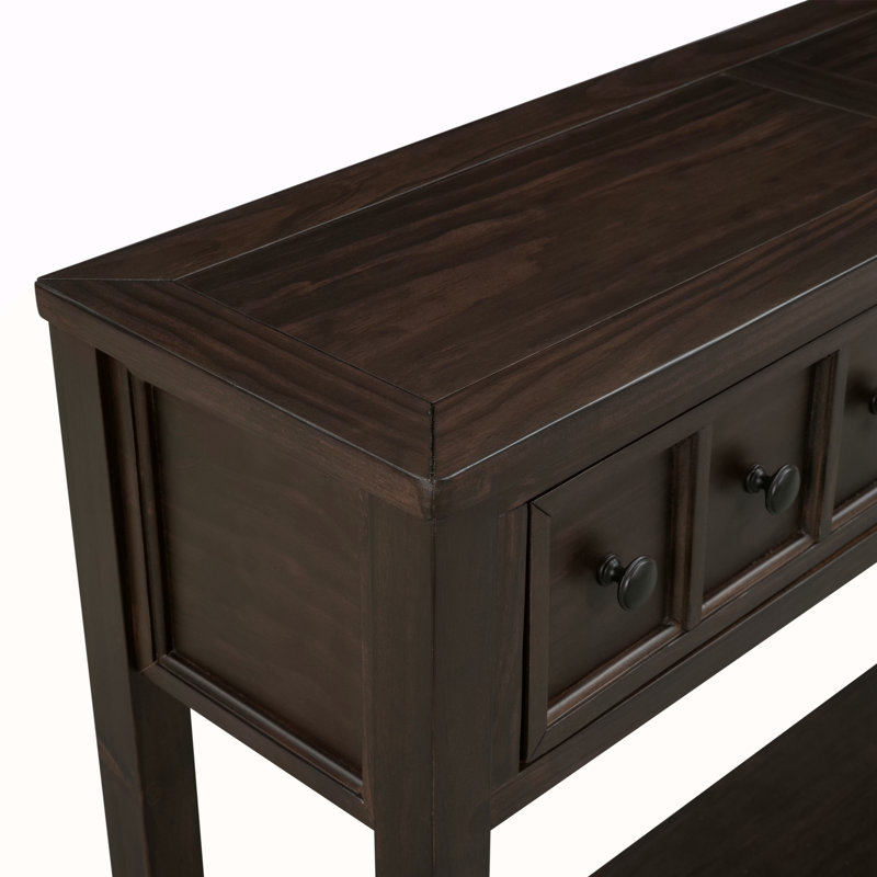 Rustic Entryway Console Table, Espresso