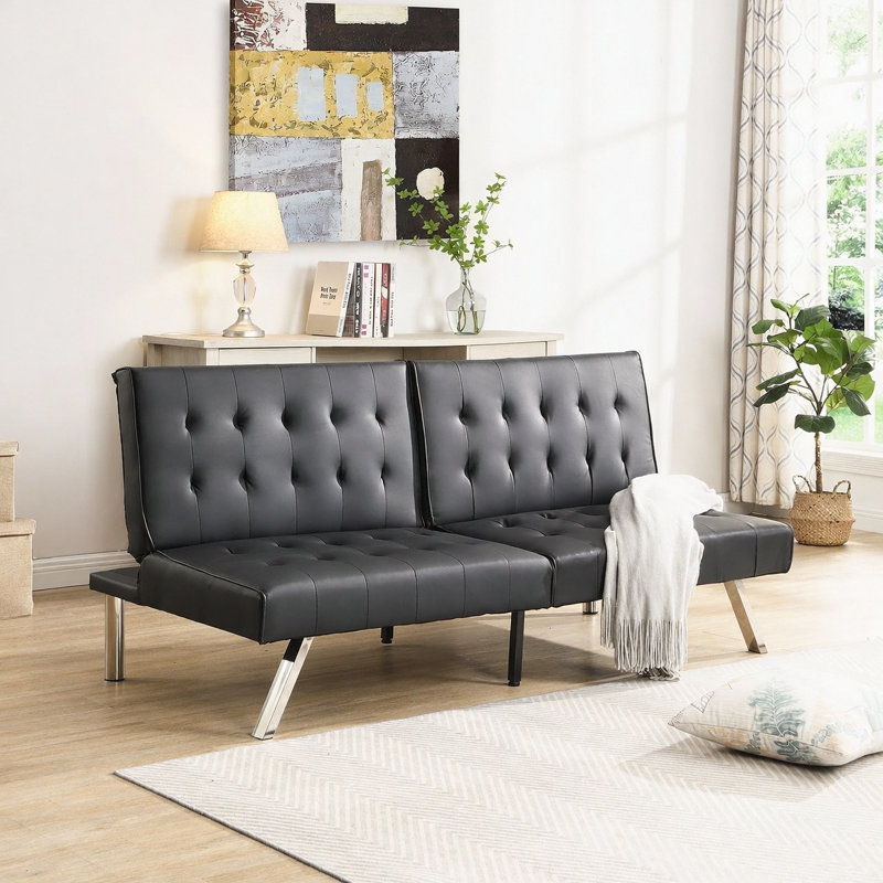 Sofa Bed Black Pvc