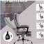Fauteuil de bureau massant, fauteuil de bureau inclinable à haut dossier, gris