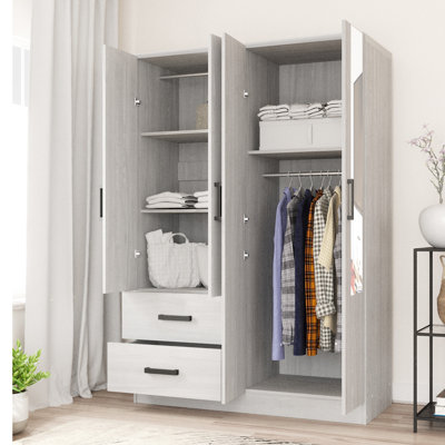 Armoire 4 portes avec 2 tiroirs et tablettes Apollonios