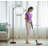 Arc Floor Lamp Blue Forget Me Not Floral Delicate Stems Soft Pastel Leaves Light Floor Lamps with Remote LED Lights Adjustable Lamp Shades Tall Standing Lamps for Reading Office Living Room