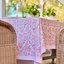 Beatrice Square Tablecloth- Pink And Green-1942546521