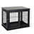 Black MDF and Metal Dog Crate End Table with Flat Top Surface