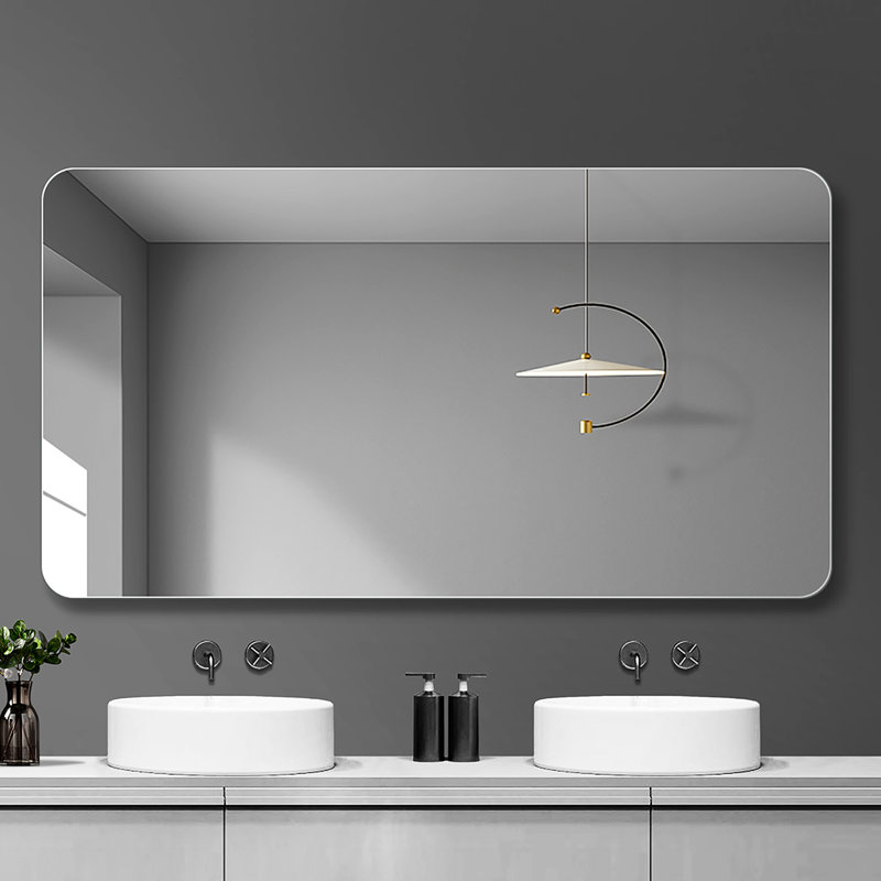 Miroir brouillard imperméable pour salle de bain - fixation murale argentée Hd 5 mm, support de meuble-lavabo polyvalent imperméable, durable