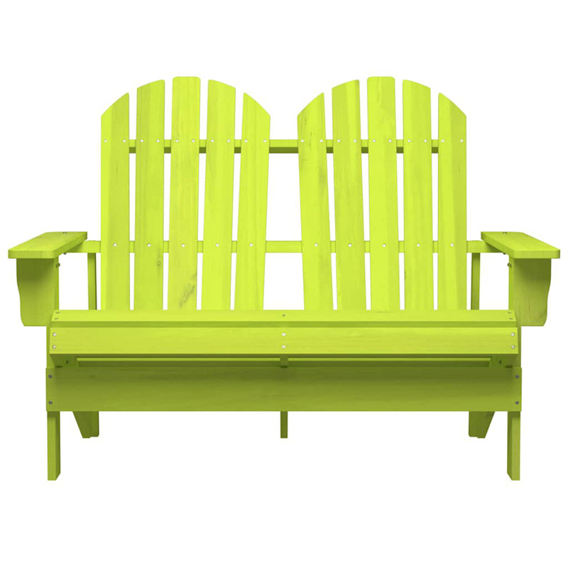 Chaise Adirondack en bois massif Ahaan, Vert