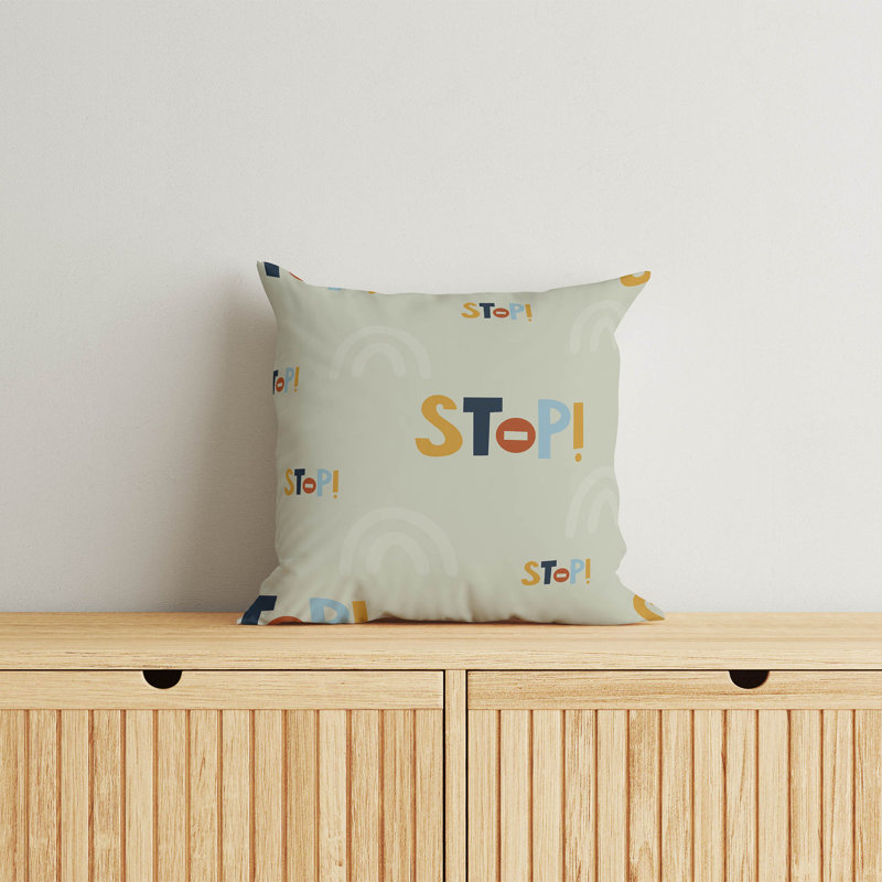 Coussin Stop, Vert pâle / vert, H 20 po x l 20 po