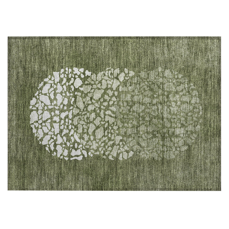 Machine-Washable Stain Resistant Abstract Area Rug