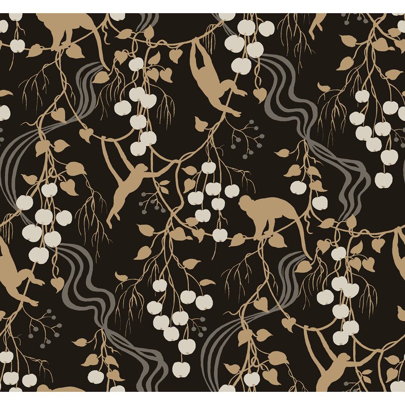 Linden Jungle Canopy Wallpaper, Black