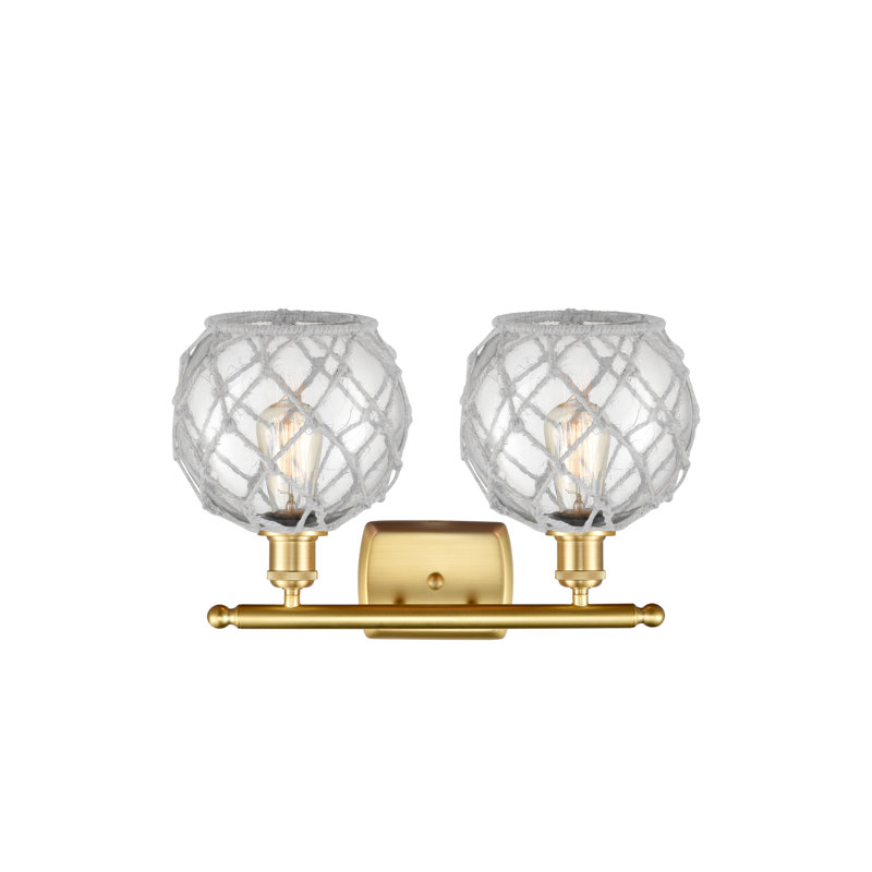 Éclairage pour salle de bain à intensité variable 2 lumières Arriola, Ampoule à DEL rétro de 6 watts, Transparent/blanc