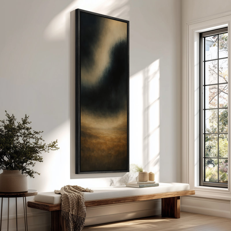 Très grand art mural rétro encadré pour art classique, H 60 po x l 20 po, Noir