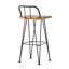 Bois industriel et métal de 2 - siège de mobilier de jardin, structure en fer thermolaqué résistant à l'eau, tabourets de bar à pieds inclinés pour l'extérieur