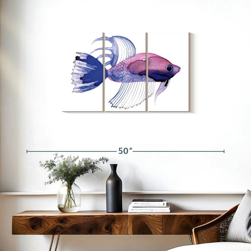 Brampt Purple Fish Mini, 20" H x 33" W
