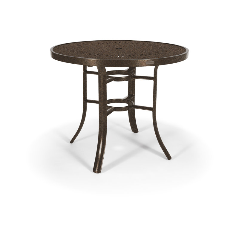 Icon 42" Round KD Balcony Table, 34.75" H x 42" W x 42" D, Brown / Java