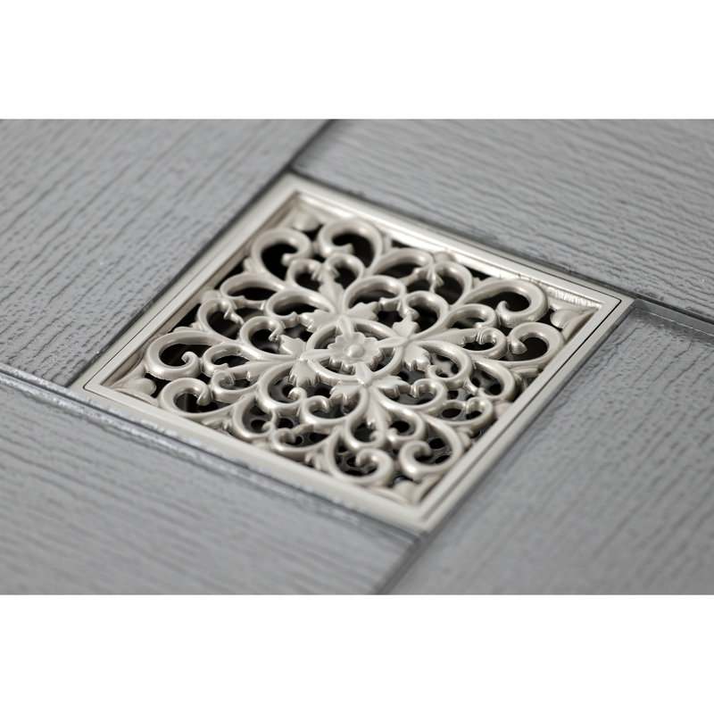 Drain de douche Watercours Scroll Grid, Nickel brossé