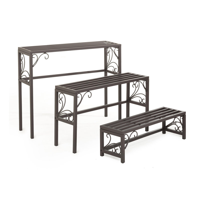 Support pour plante gigogne en métal avec volutes, ensemble de 3