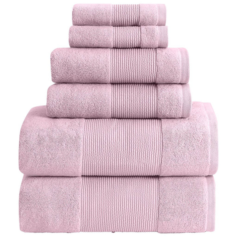 Modern Threads - Air Cloud 6-Piece 100% Zero-Twist Cotton Towel Set - Bath Towels, Hand Towels, & Washcloths - Super Absorbent & Quick Dry - 500 GSM - Soft & Plush