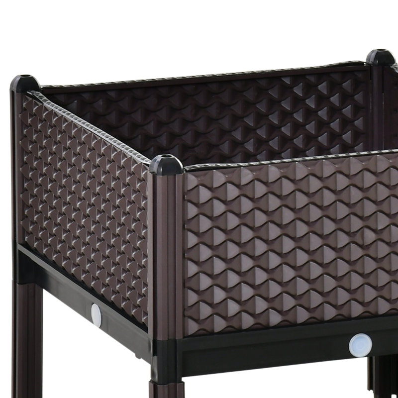 Pacursa 41L Plastic Raised Garden Bed Set of 2 50cm x 50cm x 46.5cm