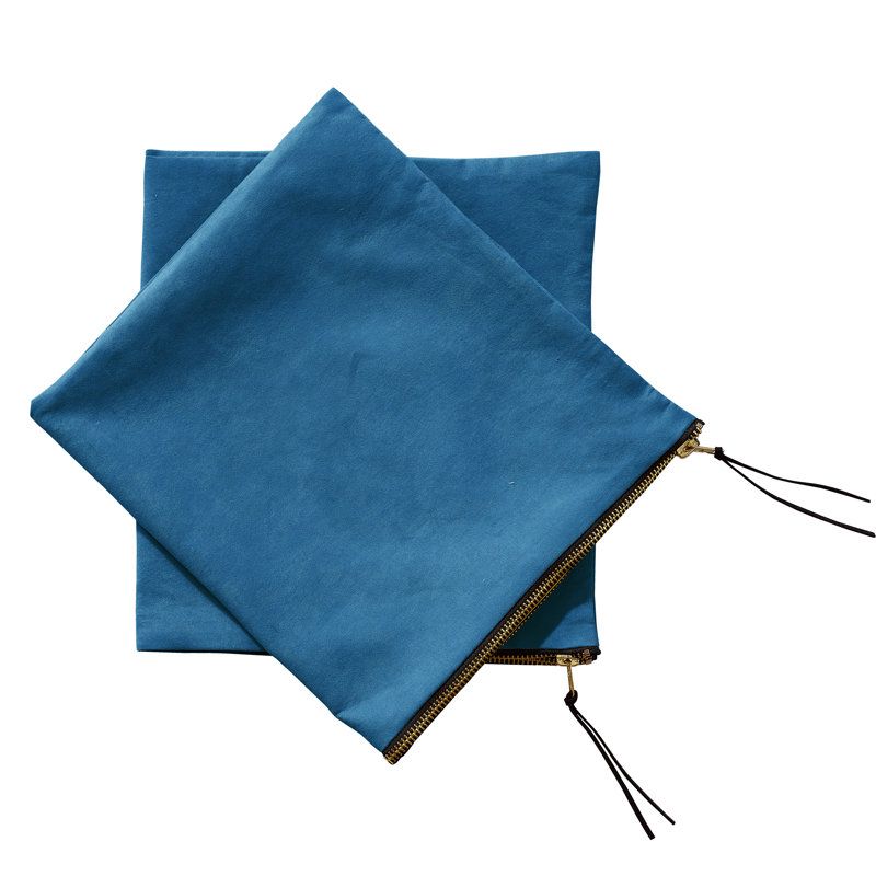 Suede Reversible Pillow Cover, Blue Wing Teal