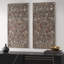 Ensemble de 2 décorations murales en bois sculpté vieilli-644907819