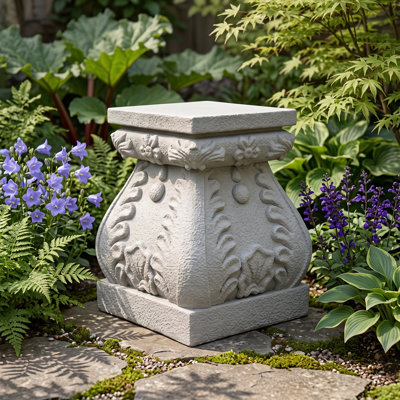 Socle de jardin d'extérieur de style rétro de 12 pouces de hauteur, support de support décoratif pour sculptures et décorations