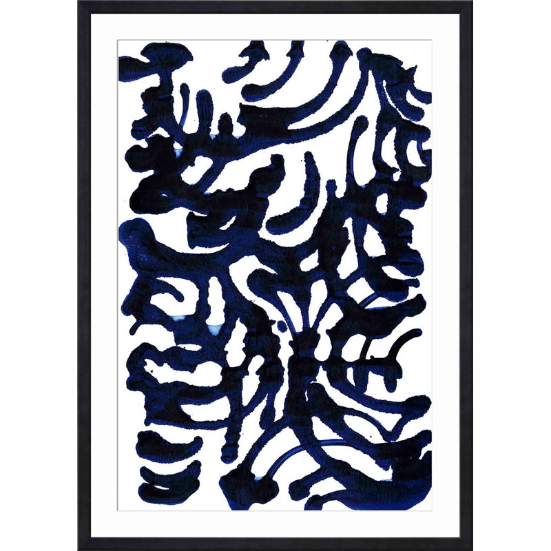Indigo Swirls I by Jodi Fuchs, Black, 16.09" H x 12.09" W x 1.1" D