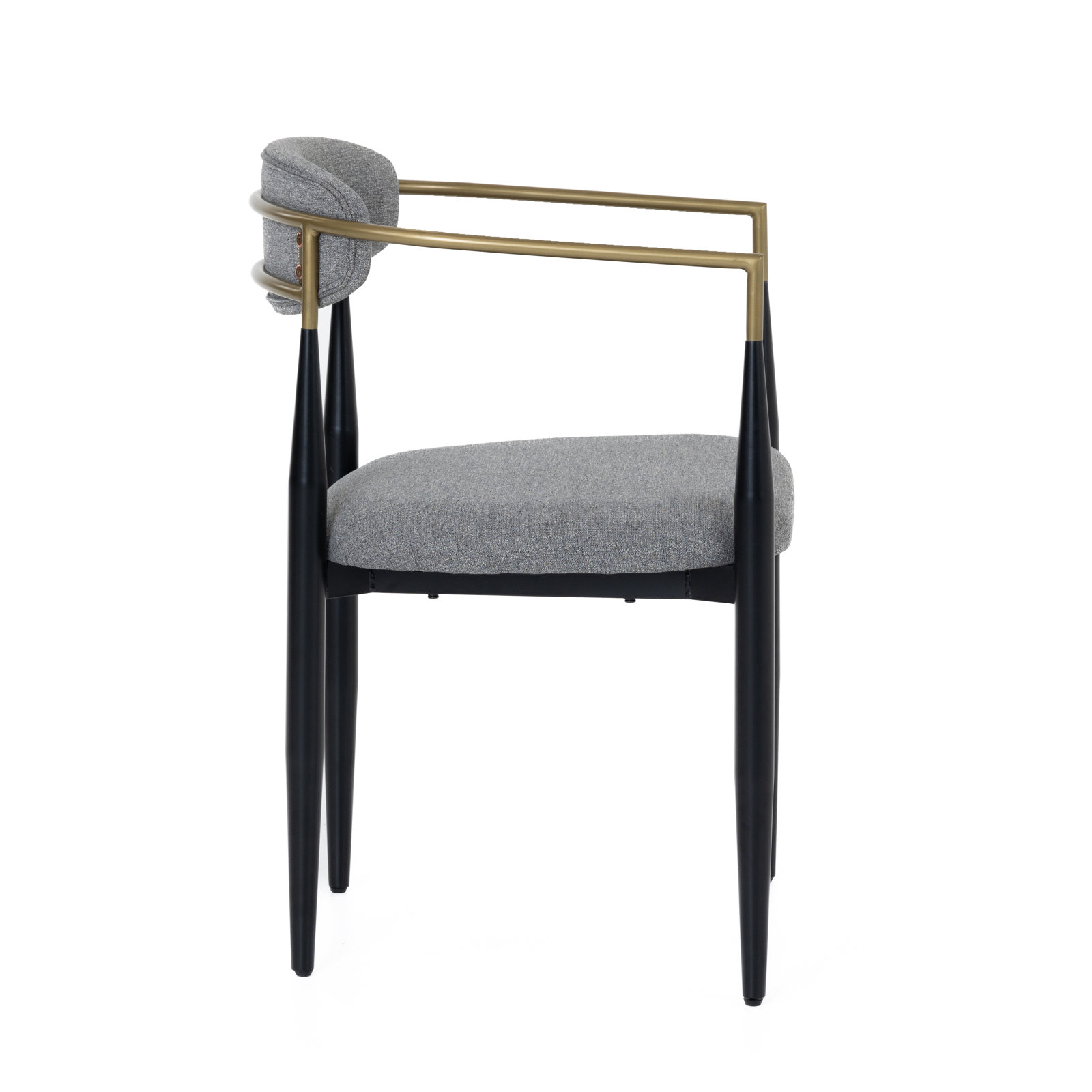 Ayliana Fabric Arm Chair Dining Chair, Medium Gray