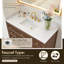 Meuble-lavabo simple Lala de 48 po avec comptoir en pierre reconstituée blanche grainée, sans miroir-1241772696