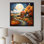Farmhouse Farmstead Bliss Pointillism II - Farm Wall Art Living Room