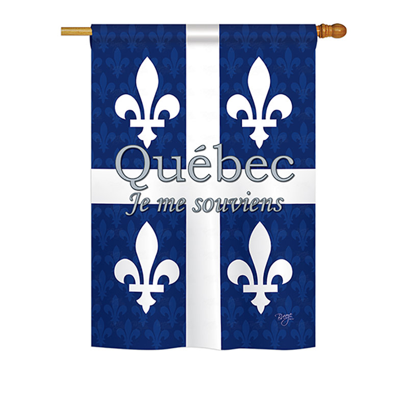 Drapeau de maison / jardin en polyester Québec, H 40 po x l 28 po