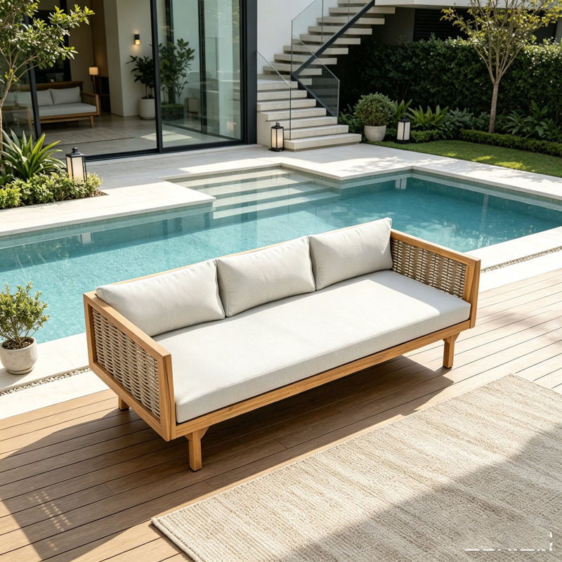 Canapé de patio, Gris clair