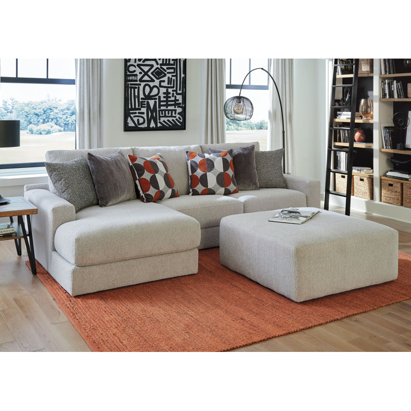 Canapé modulaire en tissu Baxter, Accoudoir à gauche (vu de face), Polyester beige