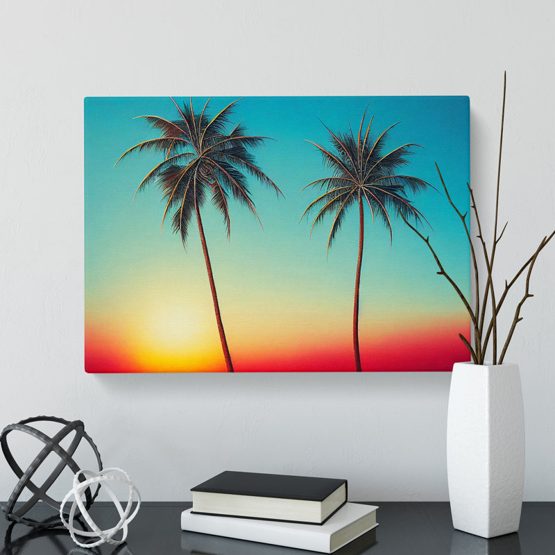 Palm Tree Sunset Vol.2 - Wrapped Canvas, 40cm H x 60cm W x 3cm D